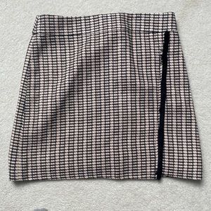 J Crew Pink and Black Tweed Mini Skirt
